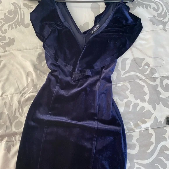 blue velvet fashion nova dress Fashion Nova Dresses | Fashion Nova Velvet Off Shoulder Ruched Mini Dress | Color: Blue